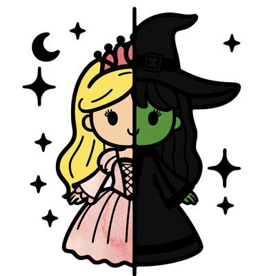 split princess and witch