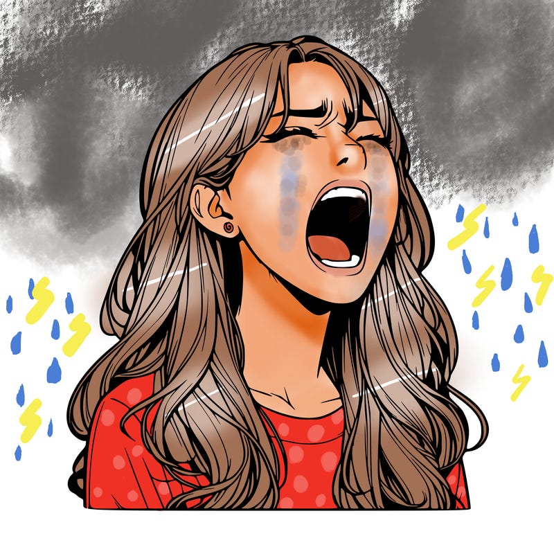 screaming realistic, girl