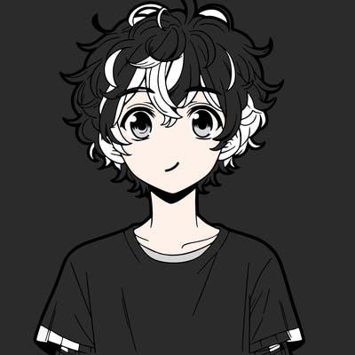 manga boy with curly hair