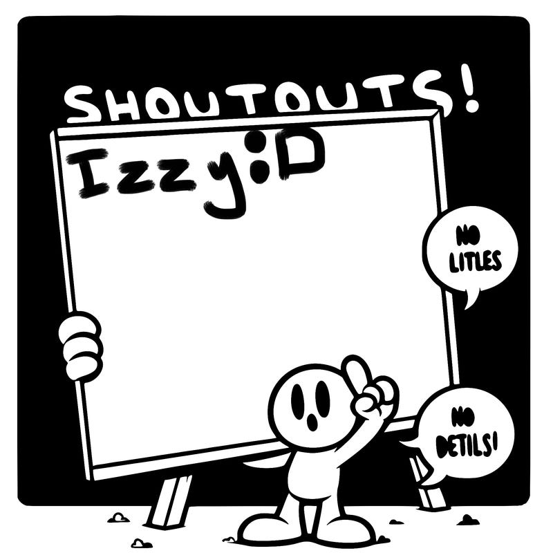 blank canvas that says above it shoutouts