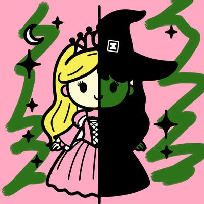 split princess and witch