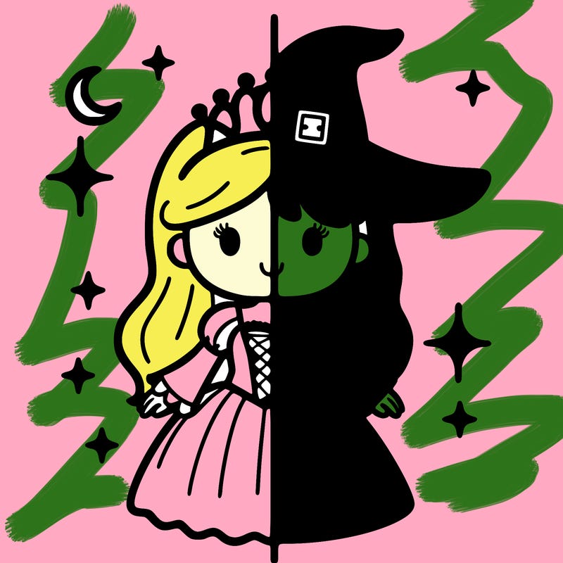 split princess and witch