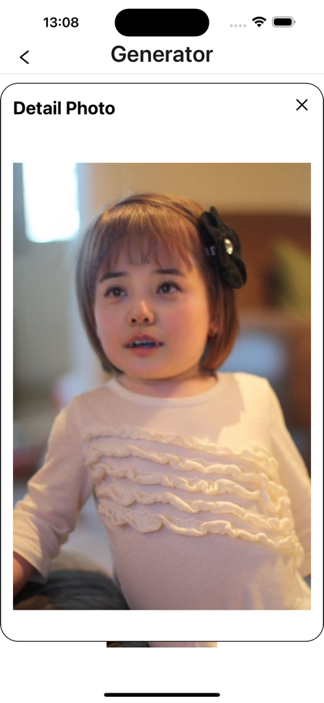 Watch Me Grow Baby Generator - AI generated image of a young girl in the baby generator app