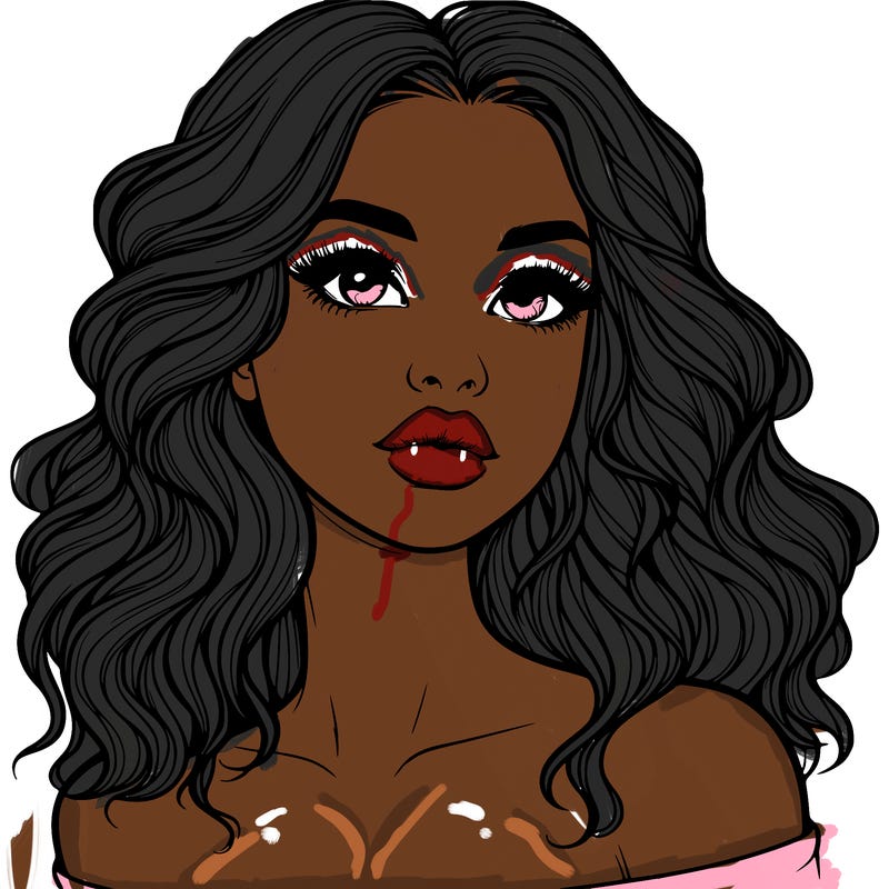 realistic girl with wavy hair and lips