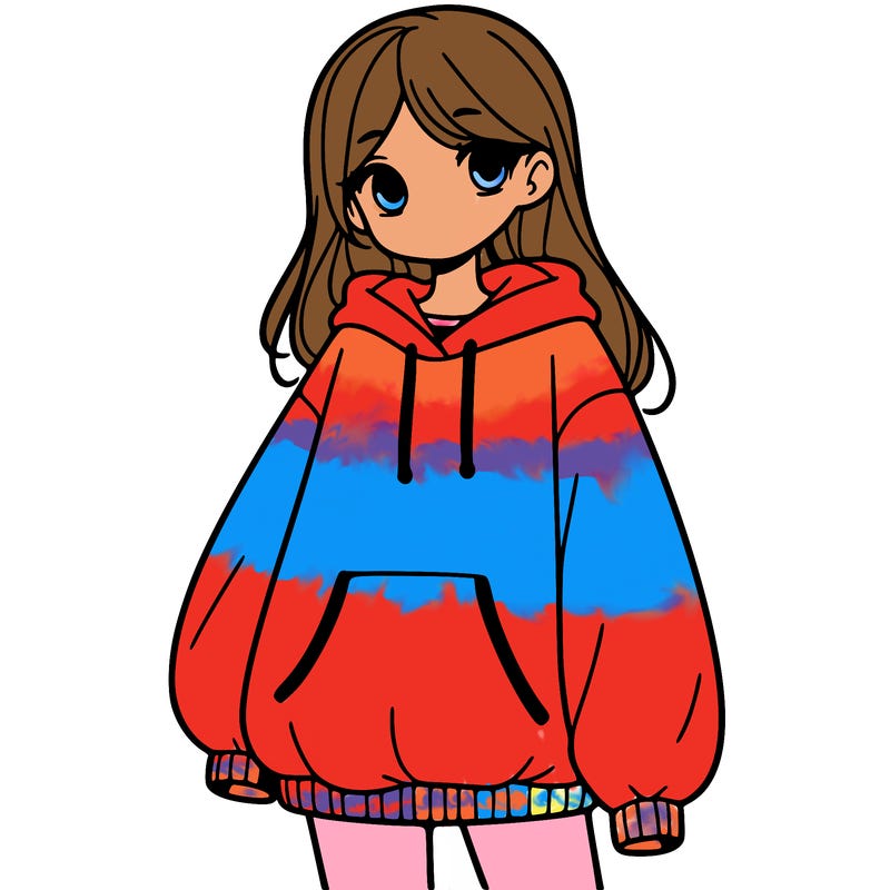 girl with big sweatshirt