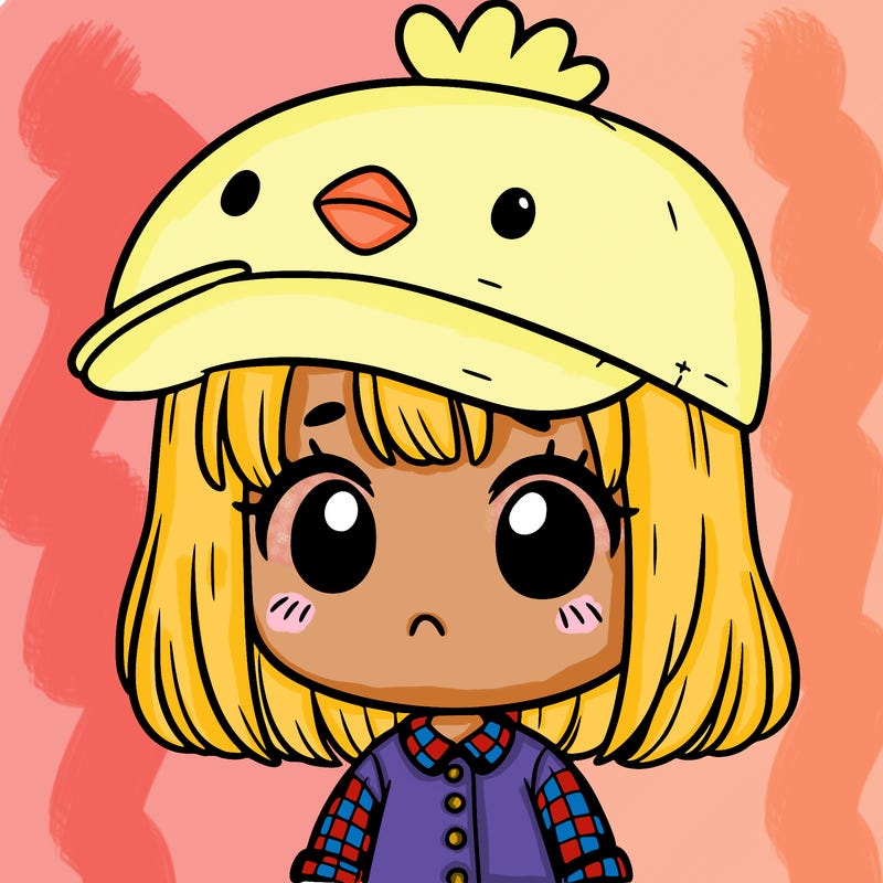 cute girl with chicken hat