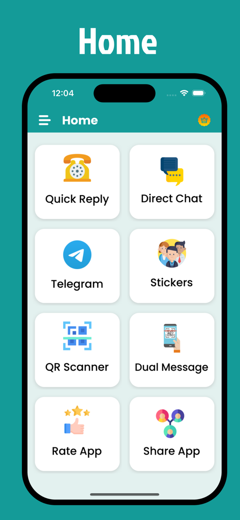 Direct Message : GB Tools WA - Main dashboard of the GB Tools WA app showing features like Quick Reply, Direct Chat, and Dual Message