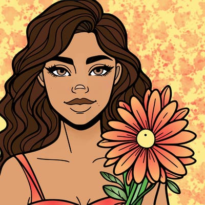 a woman with a flower