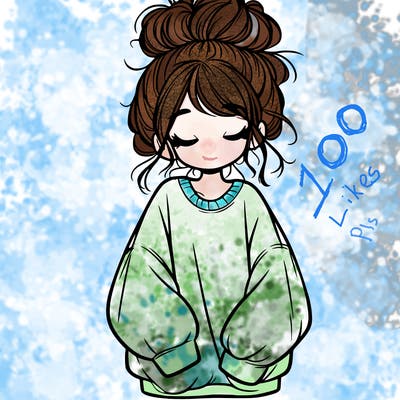 girl with baggy sweatshirt and messy bun