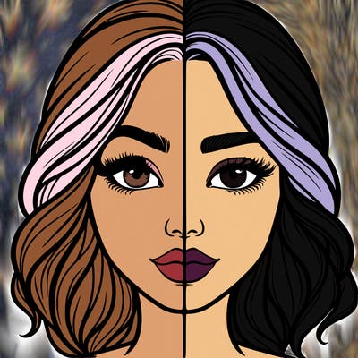 realistic girl split half