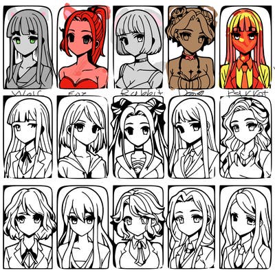 girls that look diffrent anime