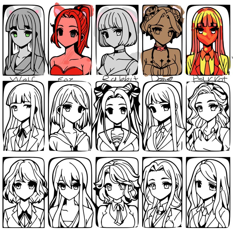 girls that look diffrent anime