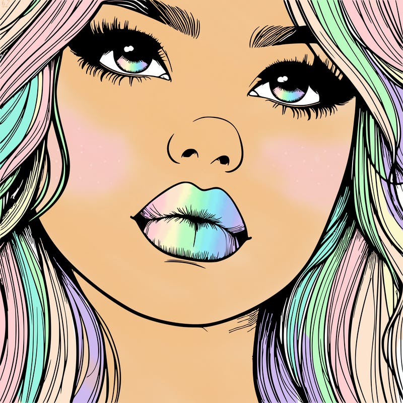 really realistic girl with lips