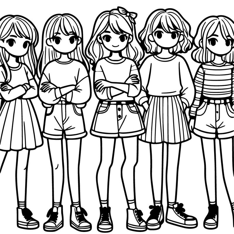 a group of girls standing