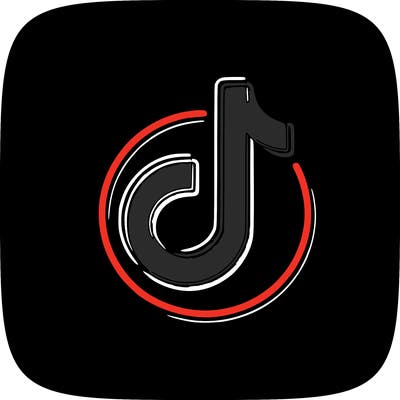 tiktok logo neon