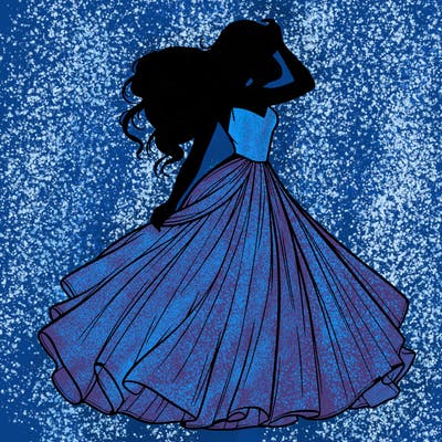 realistic woman with dress flowing in the wind