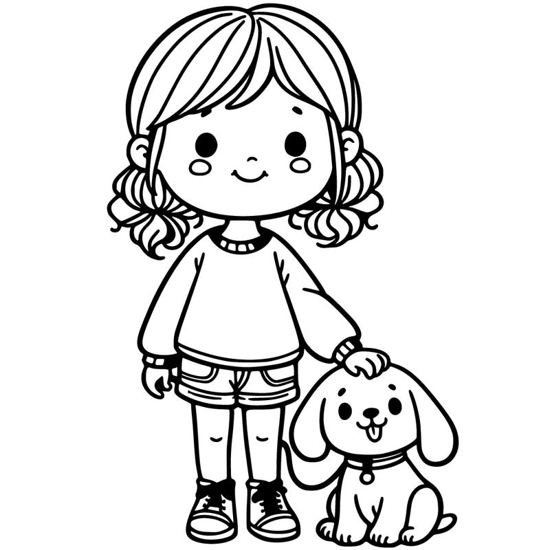 girl holding dog