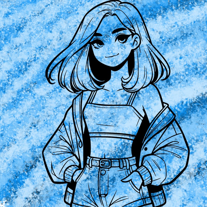 a realistic girl with a crop top and short shorts in an open jacket