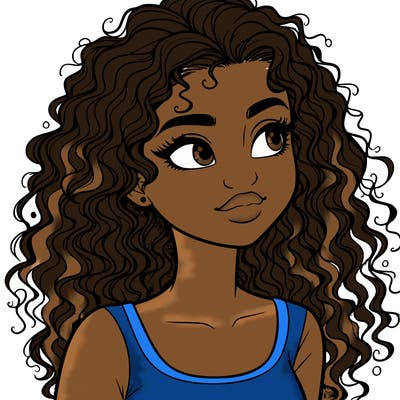 realistic girl with curly hair