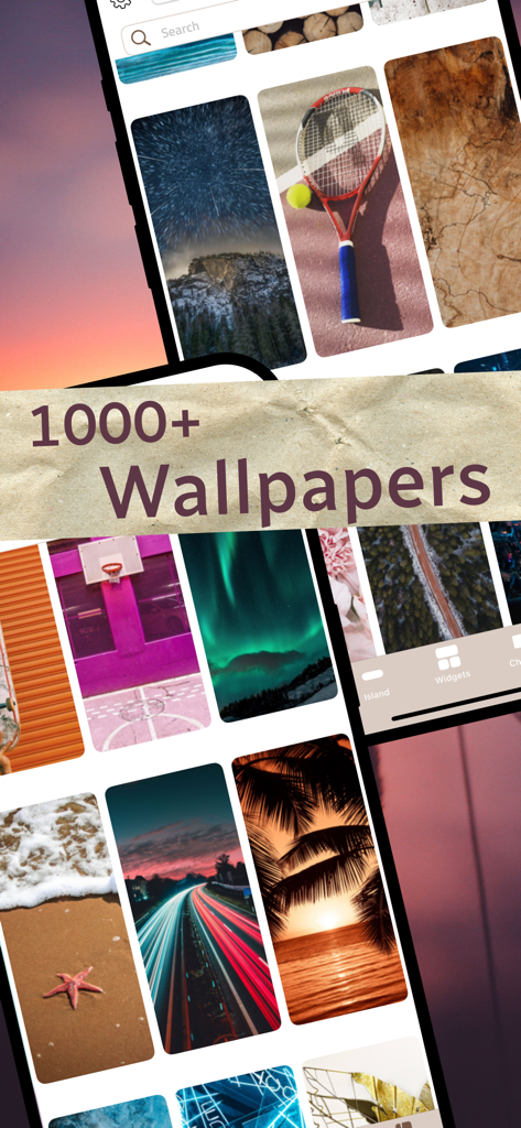 Una muestra de varios fondos de pantalla estéticos para la personalización de teléfonos móviles.