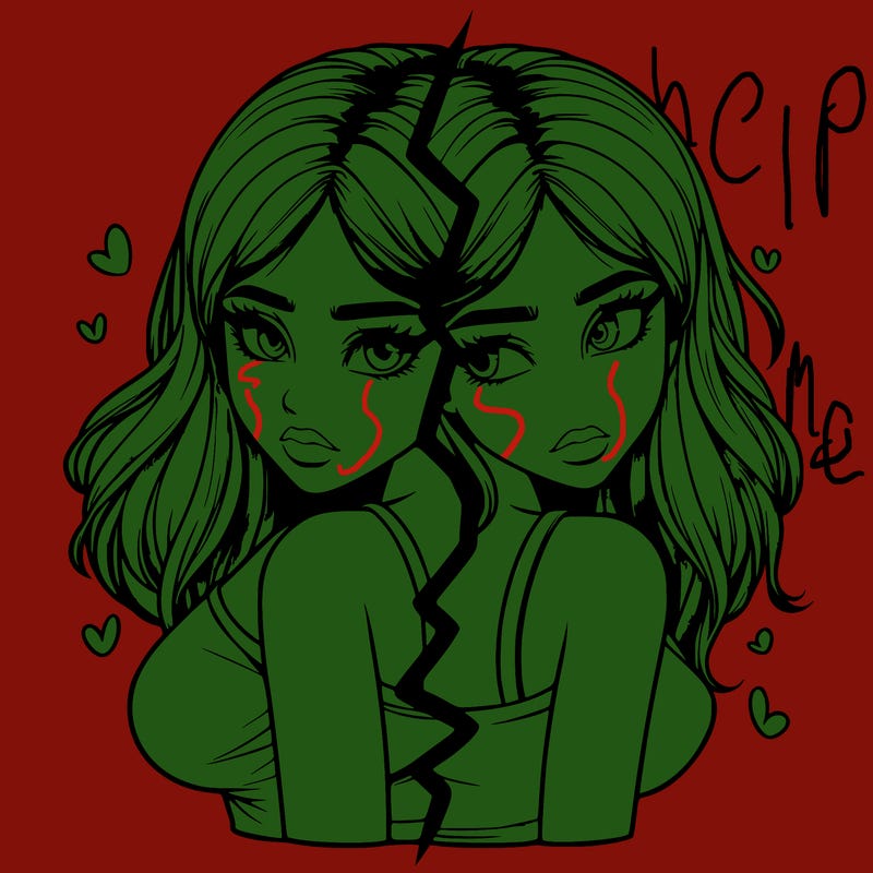 realistic girl split