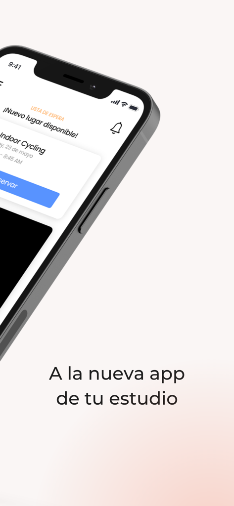 Boost Bookings - Boost Bookings app screen showing a notification for an available indoor cycling class spot