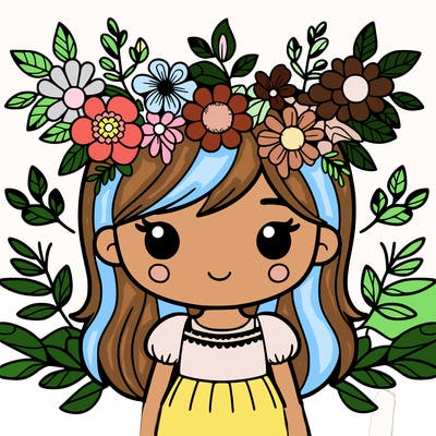 girl with flowers crown