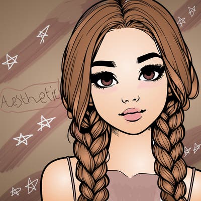 realistic girl with braids