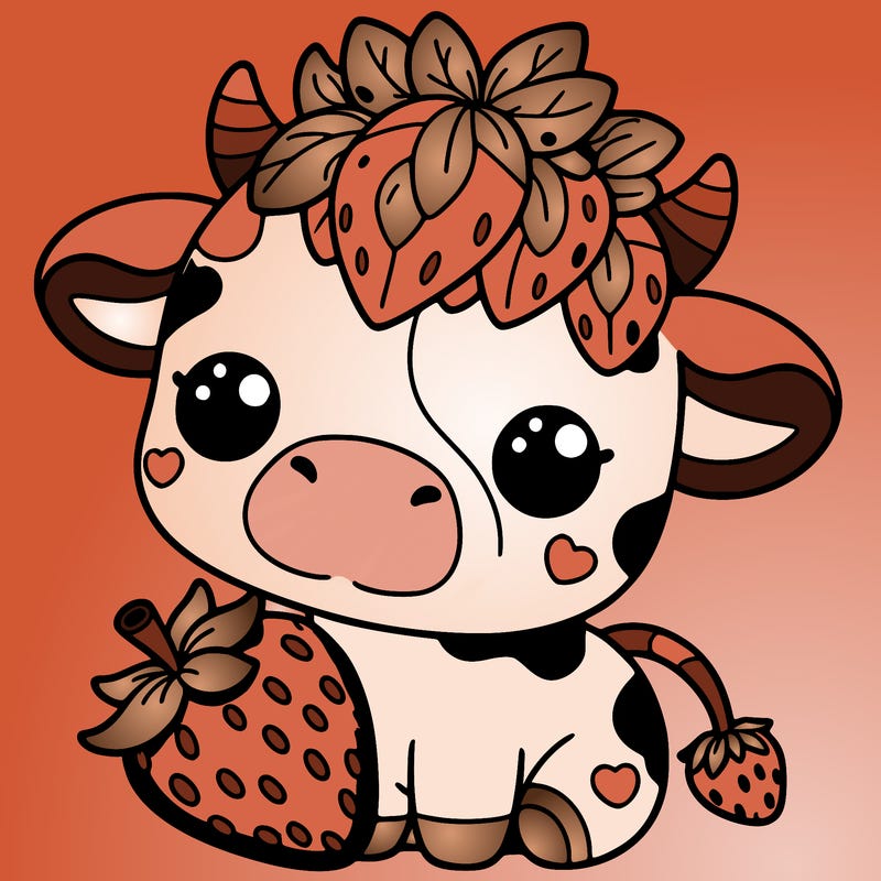 cute strawberry cow