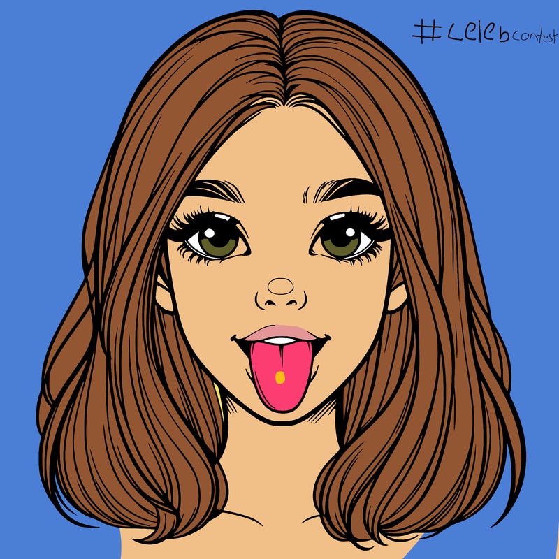 realistic girl with her tongue out