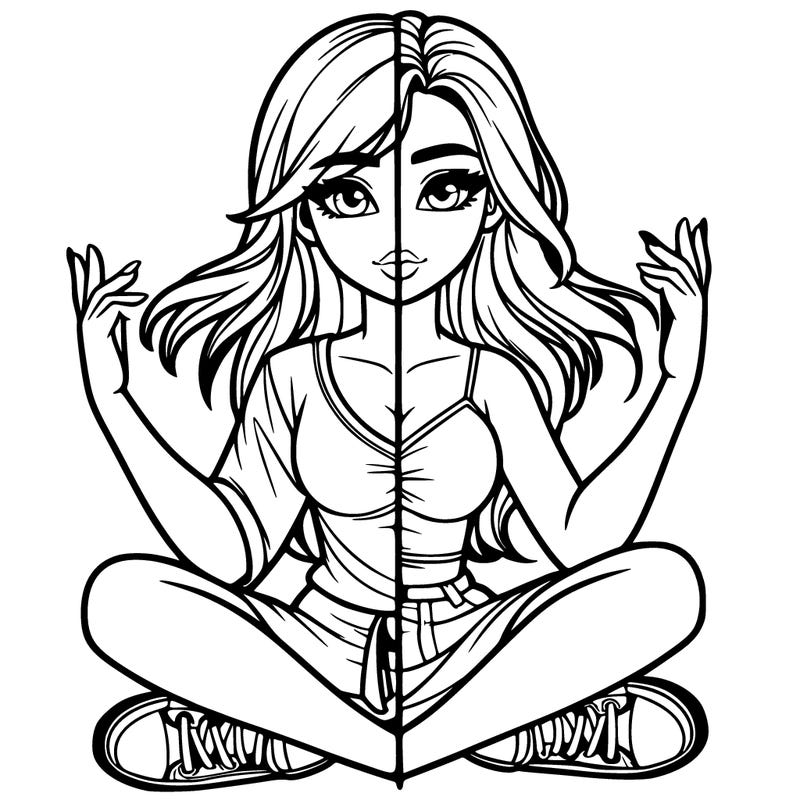 realistic girl split