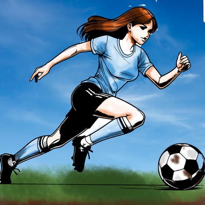 realistic woman playing soccer