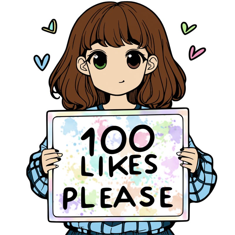 a girl holding a sign saying 100 likes please