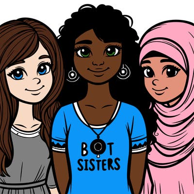 three sisters with a best sisters necklace