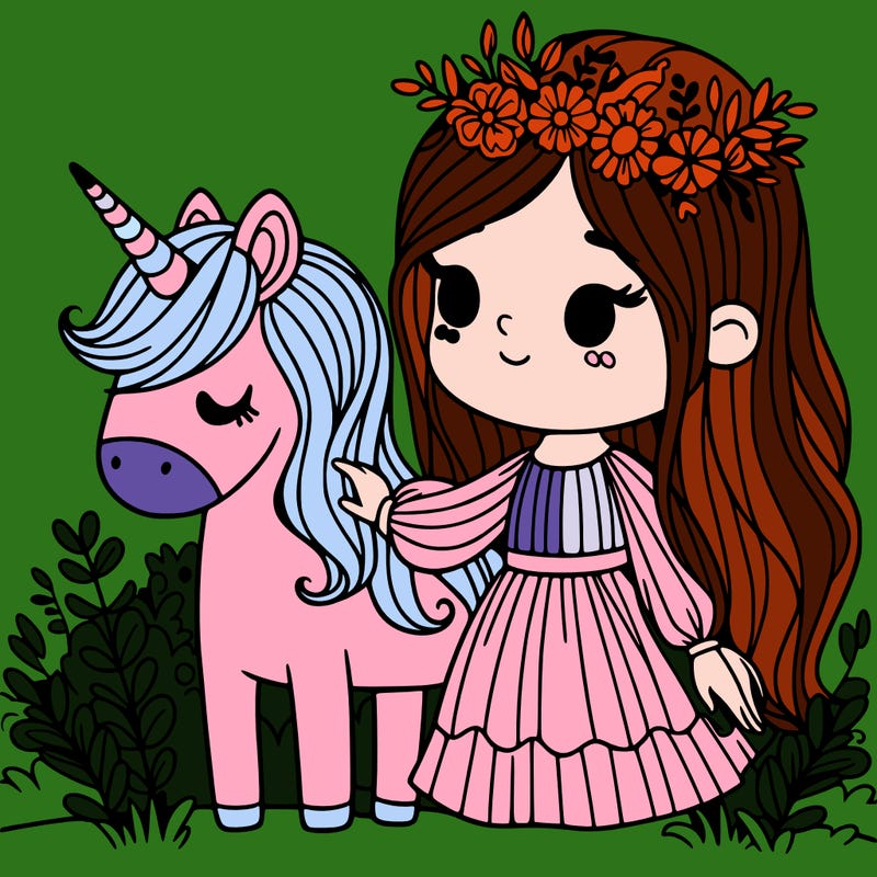 girl with unicorn