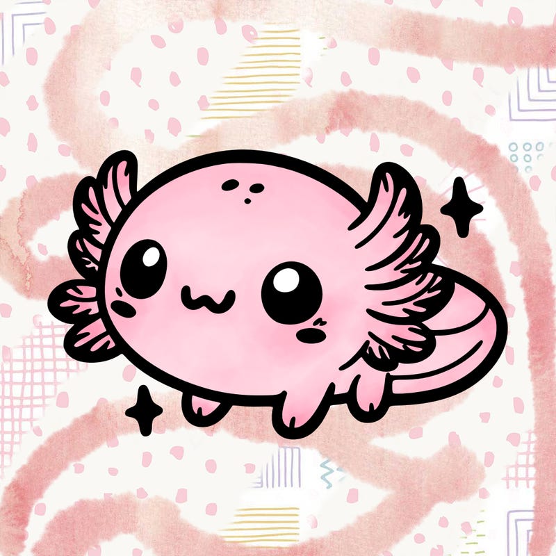 cute easy baby axolotl