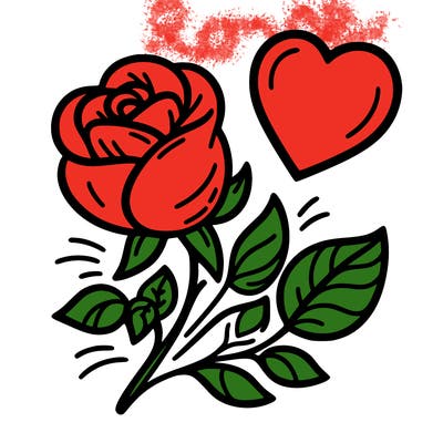 rose and heart