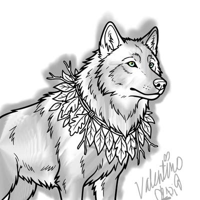 realistic wolfe who thinks he is a realistic lion