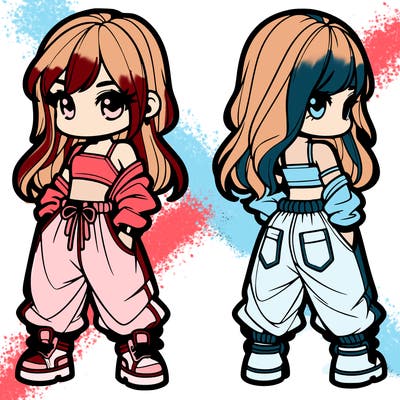 girl in crop top and baggy pants