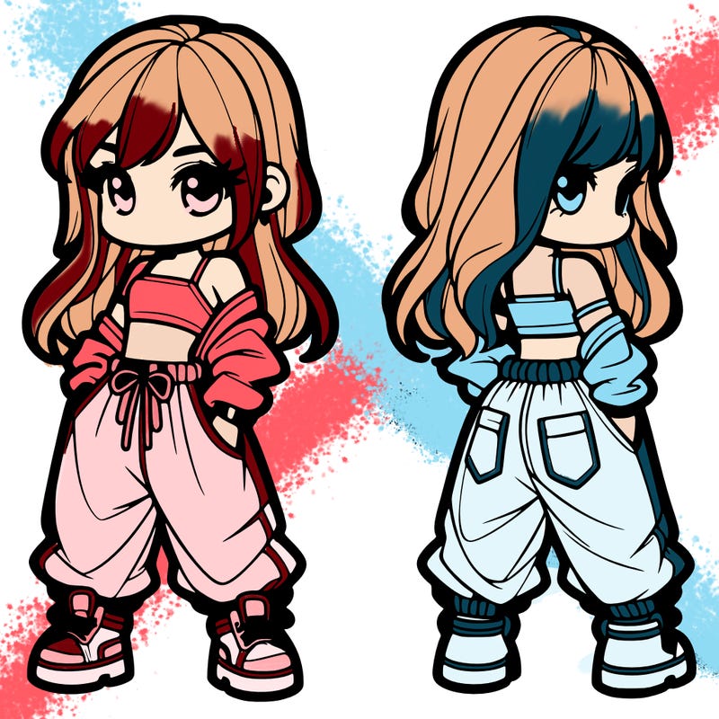 girl in crop top and baggy pants