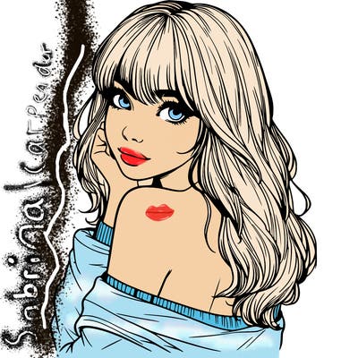 realistic girl with bangs looking over her shoulder