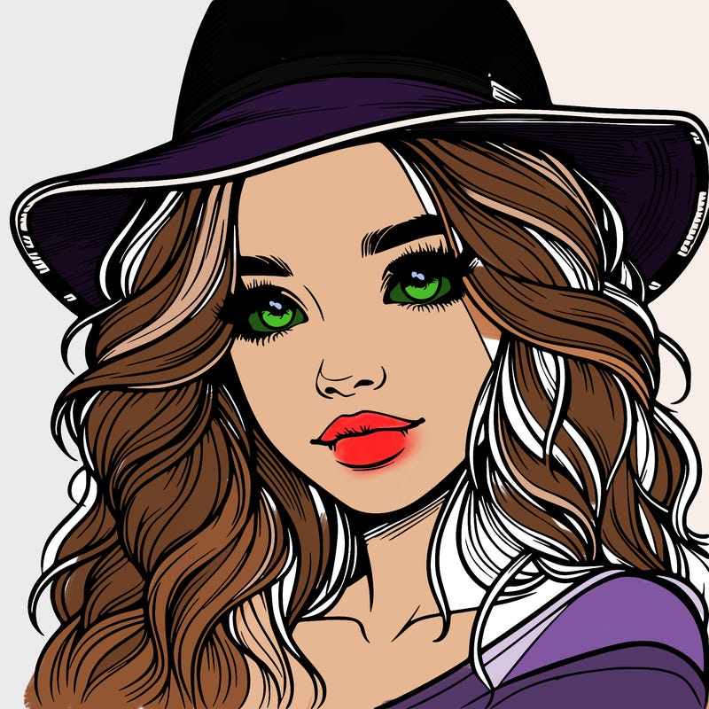 realistic girl with hat