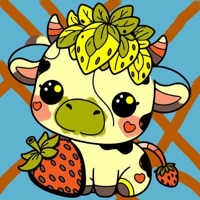 cute strawberry cow