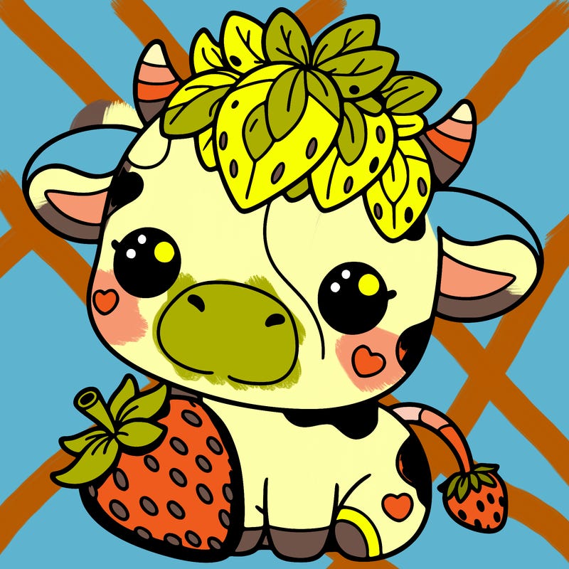 cute strawberry cow