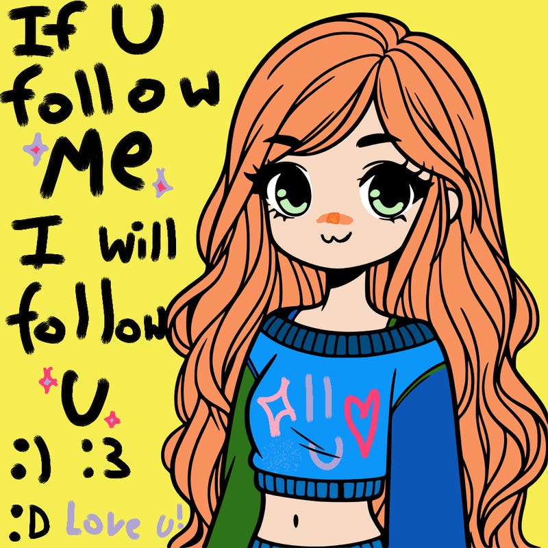 girl with long hair and a crop top with a sweater