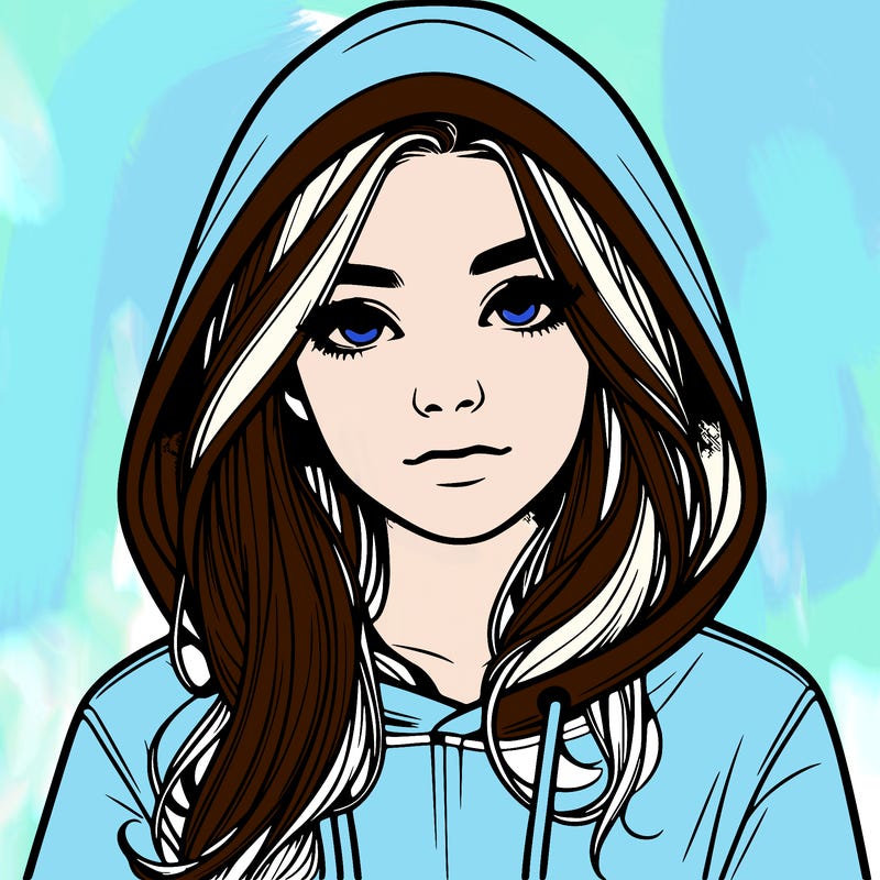 realistic girl with a hoodie