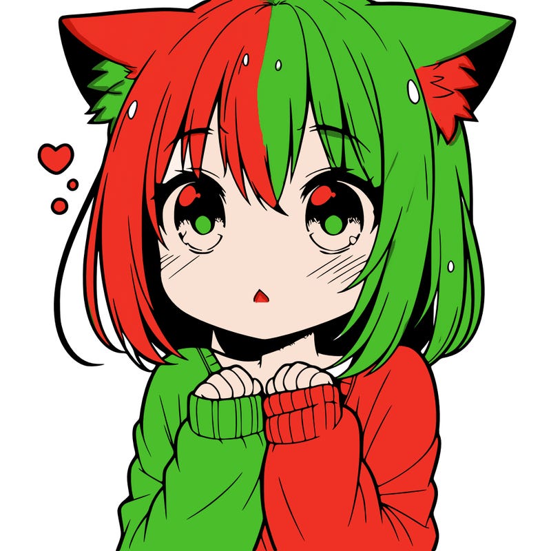 shy anime catgirl