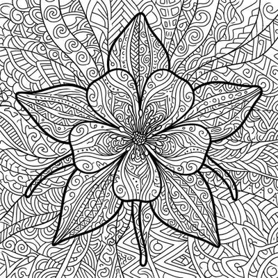 Immerse yourself in the beauty of nature and intricate patterns with this unique Columbine Zentangle coloring page. This detailed design offers a meditative escape, perfect for adult colorists seeking a calming creative activity.