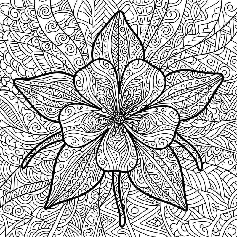Immerse yourself in the beauty of nature and intricate patterns with this unique Columbine Zentangle coloring page. This detailed design offers a meditative escape, perfect for adult colorists seeking a calming creative activity.