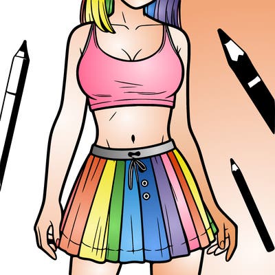 a woman wearing croptop and skirt